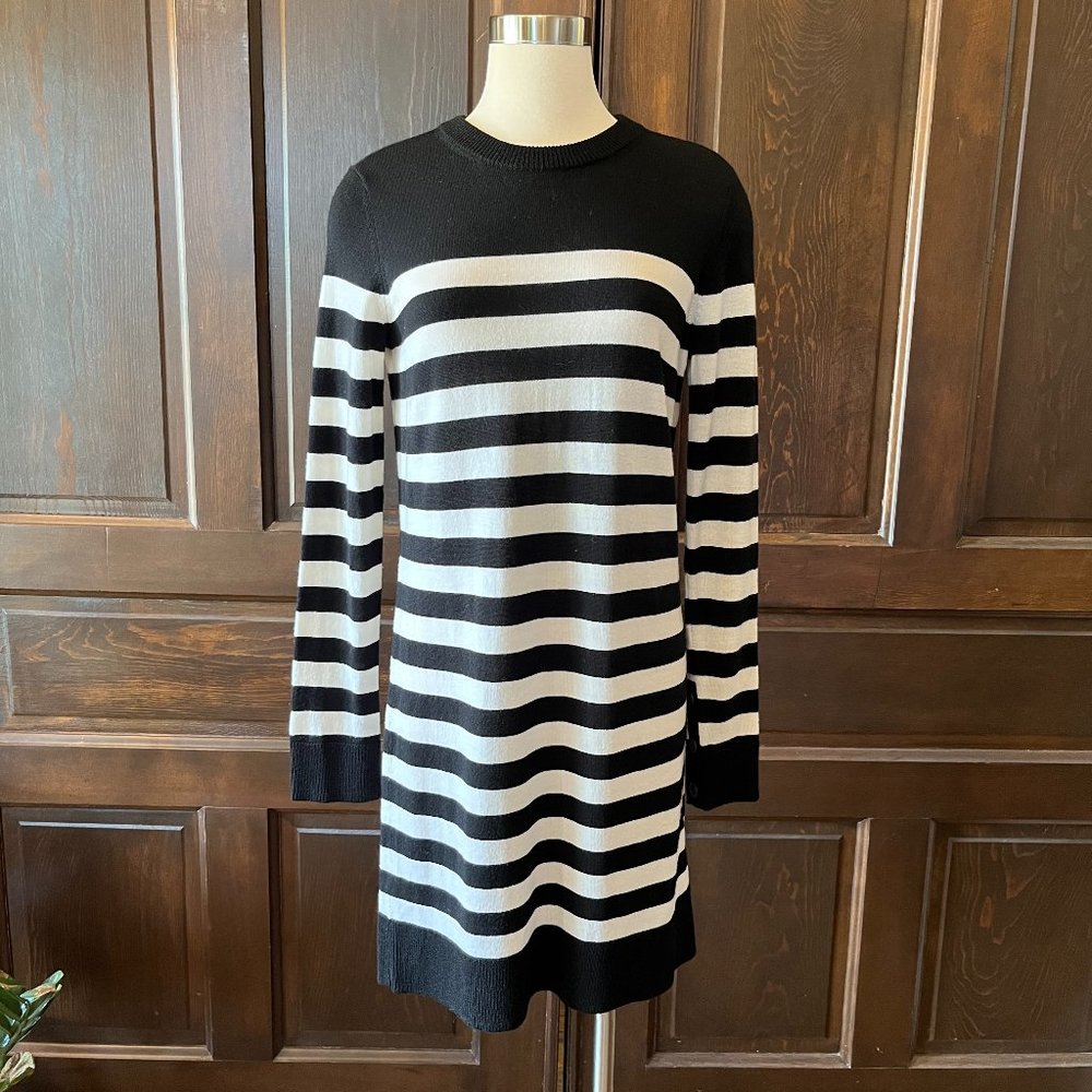 Rag & Bone Lilian Sweater Dress Merino Wool Stripe Long Sleeve FLAW Women's S